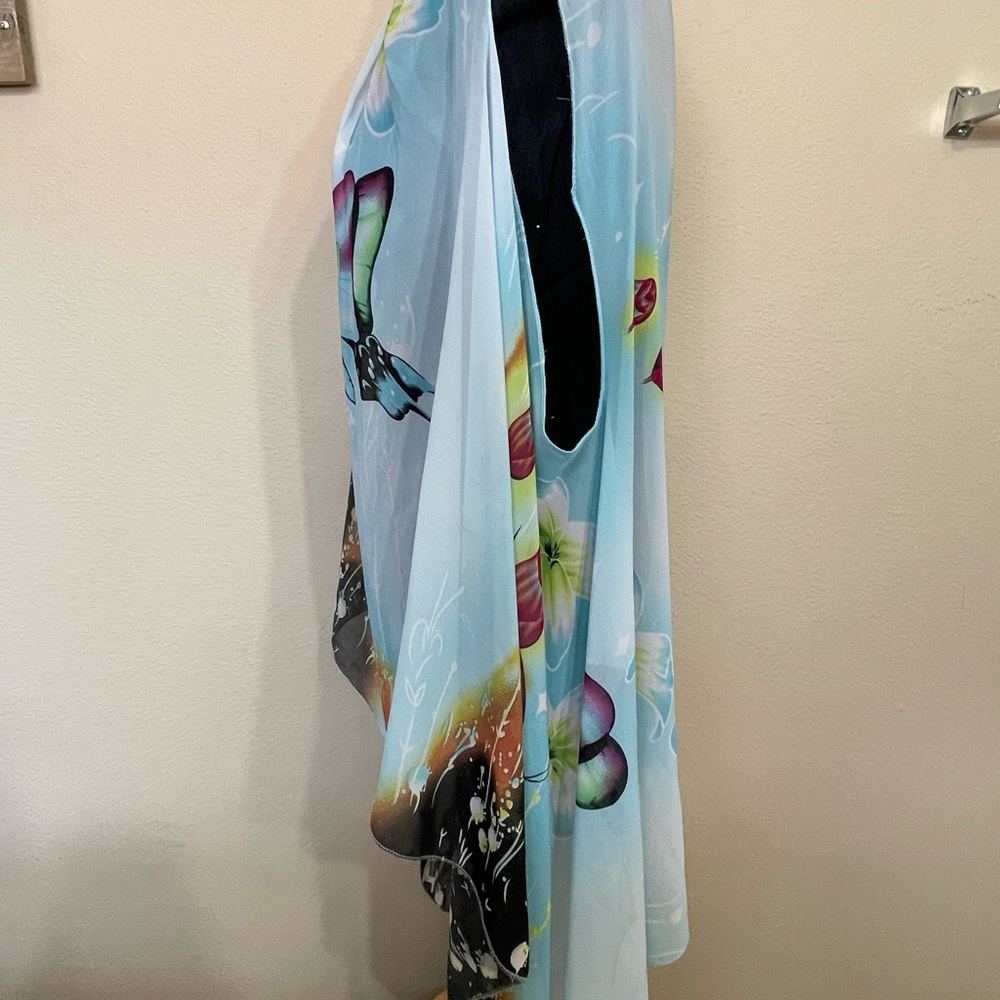 Colorful Butterfly Print beach coverup one size - Picture 4 of 5
